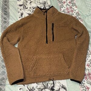 Brown Women Fleece Pullover Sweater